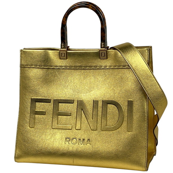 FENDI Sunshine Shoulder Bag Leather - Picture 1 of 8